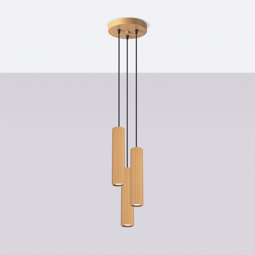 Lámpara colgante KARBON 3xGU10/10W/230V dorado