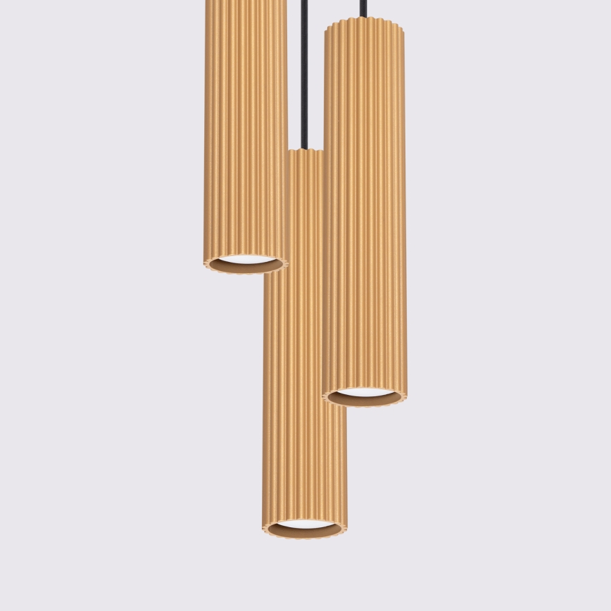 Lámpara colgante KARBON 3xGU10/10W/230V dorado