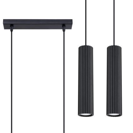 Lámpara colgante KARBON 2xGU10/10W/230V negro
