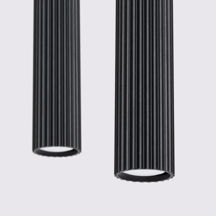 Lámpara colgante KARBON 2xGU10/10W/230V negro