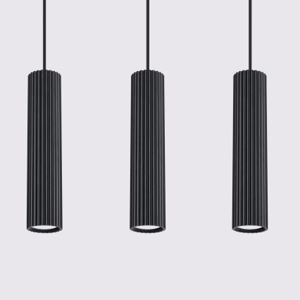 Lámpara colgante KARBON 3xGU10/10W/230V negro