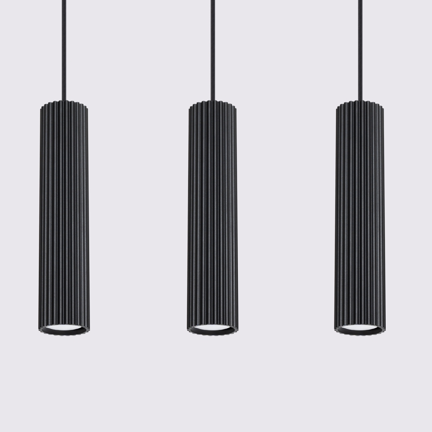 Lámpara colgante KARBON 3xGU10/10W/230V negro