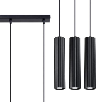 Lámpara colgante KARBON 3xGU10/10W/230V negro