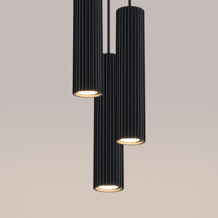 Lámpara colgante KARBON 3xGU10/10W/230V negro