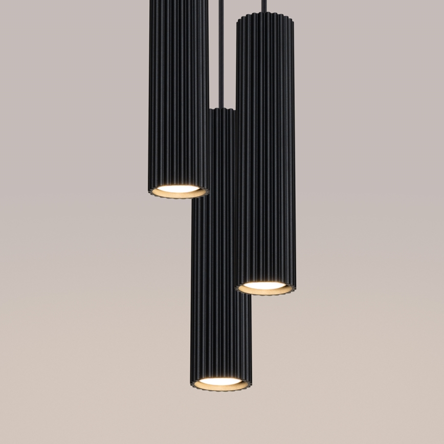 Lámpara colgante KARBON 3xGU10/10W/230V negro