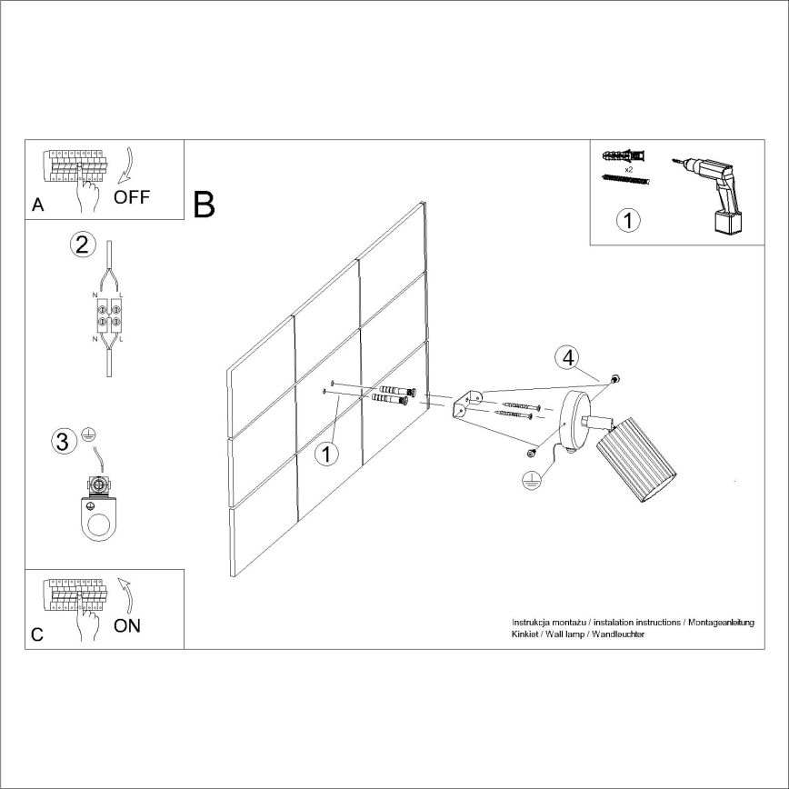 Foco de pared KARBON 1xGU10/10W/230V negro