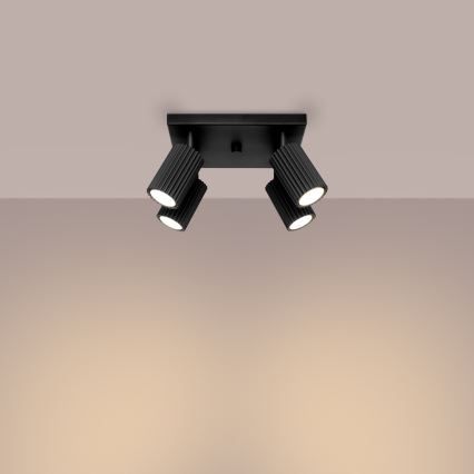 Foco KARBON 4xGU10/10W/230V negro