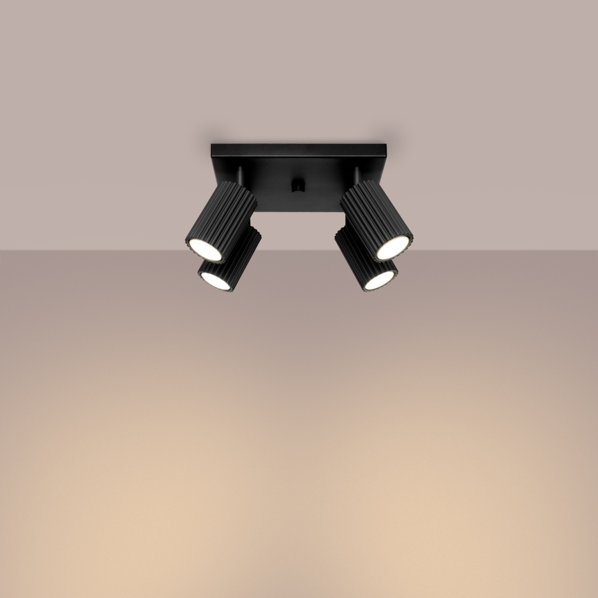 Foco KARBON 4xGU10/10W/230V negro