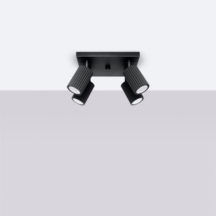Foco KARBON 4xGU10/10W/230V negro