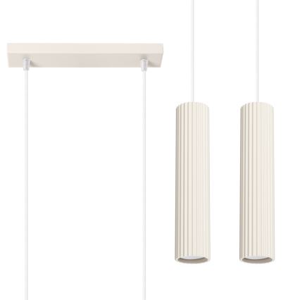 Lámpara colgante KARBON 2xGU10/10W/230V color crema