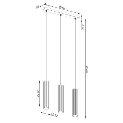 Lámpara colgante KARBON 3xGU10/10W/230V color crema