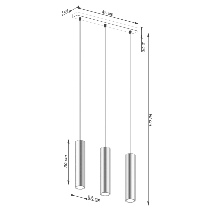 Lámpara colgante KARBON 3xGU10/10W/230V color crema