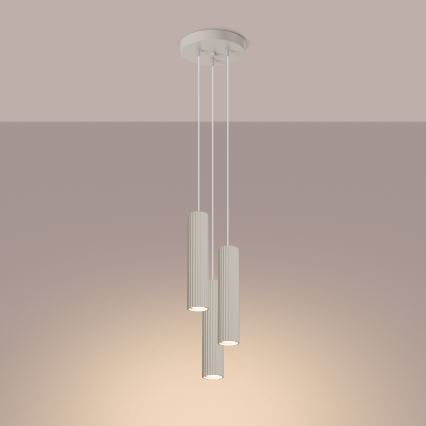 Lámpara colgante KARBON 3xGU10/10W/230V color crema