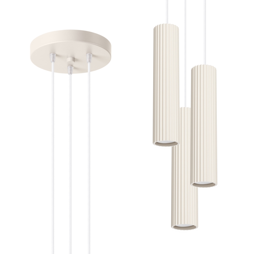 Lámpara colgante KARBON 3xGU10/10W/230V color crema