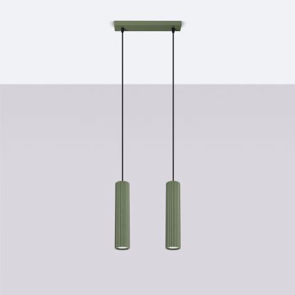 Lámpara colgante KARBON 2xGU10/10W/230V Verde