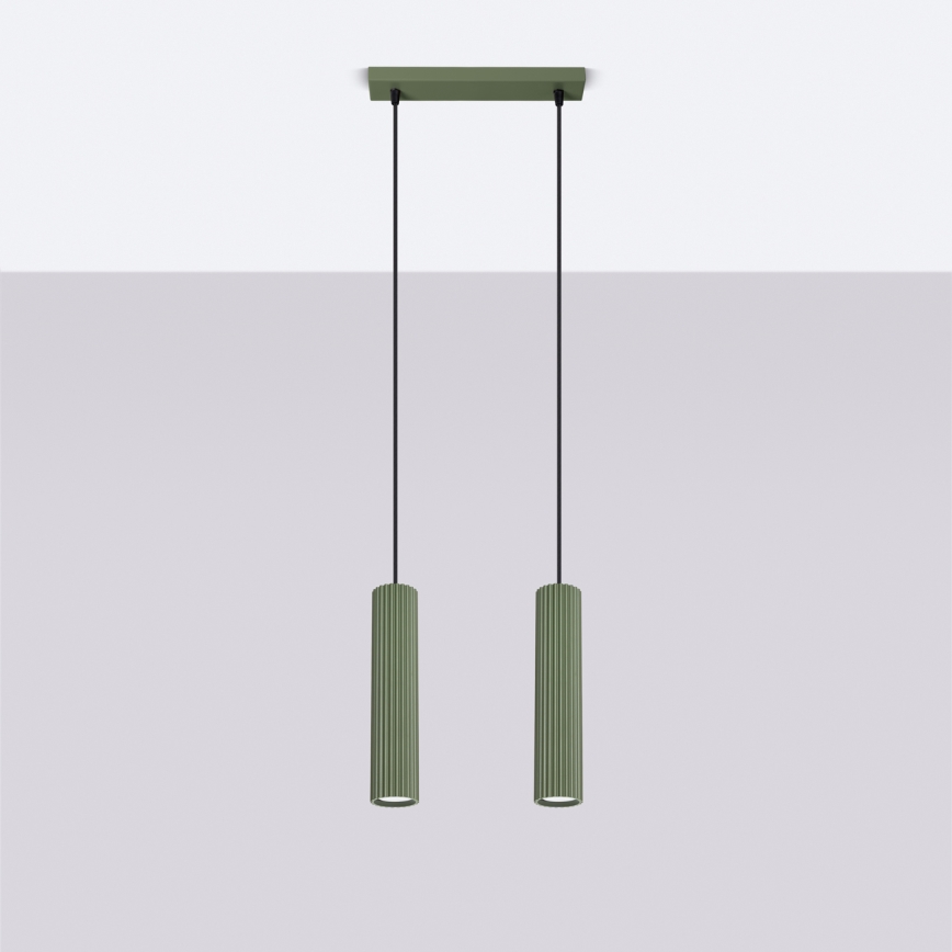 Lámpara colgante KARBON 2xGU10/10W/230V Verde