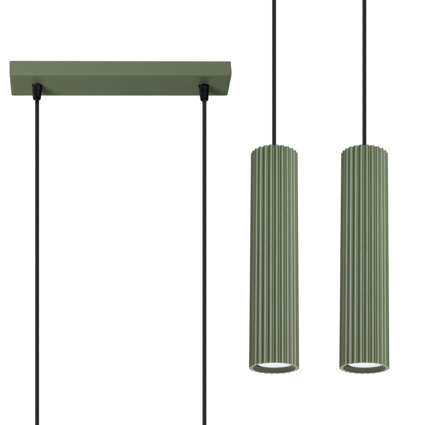 Lámpara colgante KARBON 2xGU10/10W/230V Verde