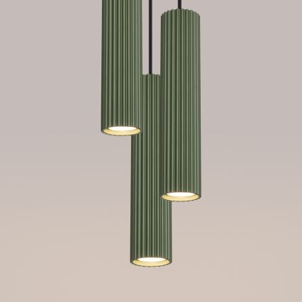 Lámpara colgante KARBON 3xGU10/10W/230V verde