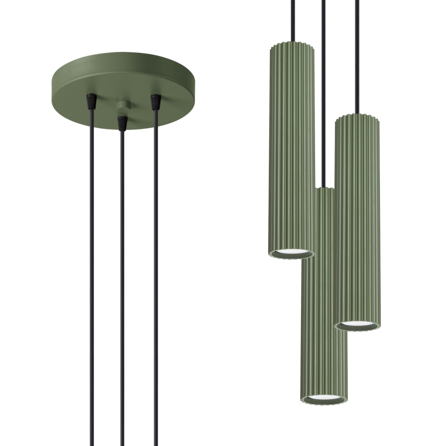 Lámpara colgante KARBON 3xGU10/10W/230V verde