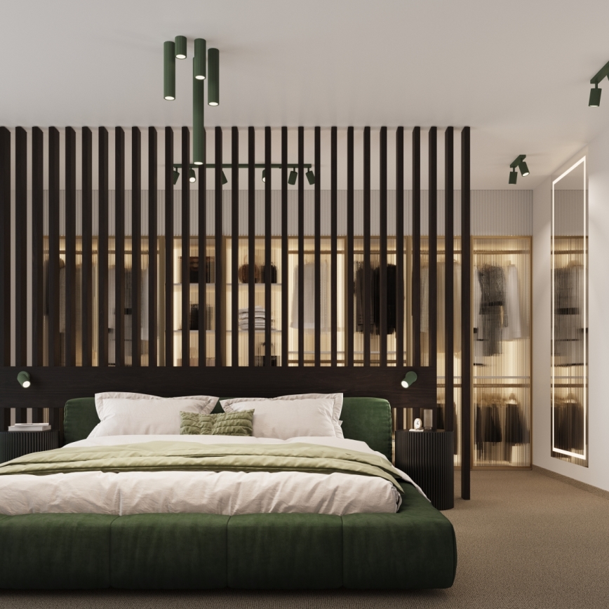 Foco de pared KARBON 1xGU10/10W/230V verde