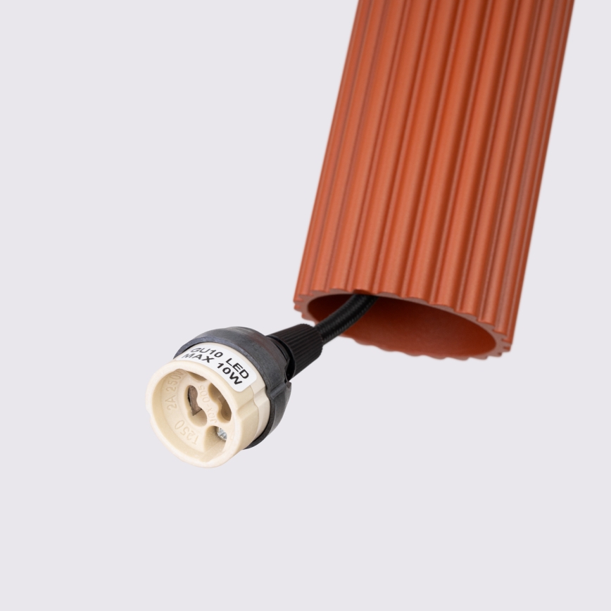 Lámpara colgante KARBON 2xGU10/10W/230V rojo
