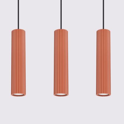 Lámpara colgante KARBON 3xGU10/10W/230V rojo