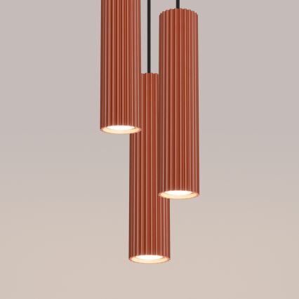 Lámpara colgante KARBON 3xGU10/10W/230V rojo
