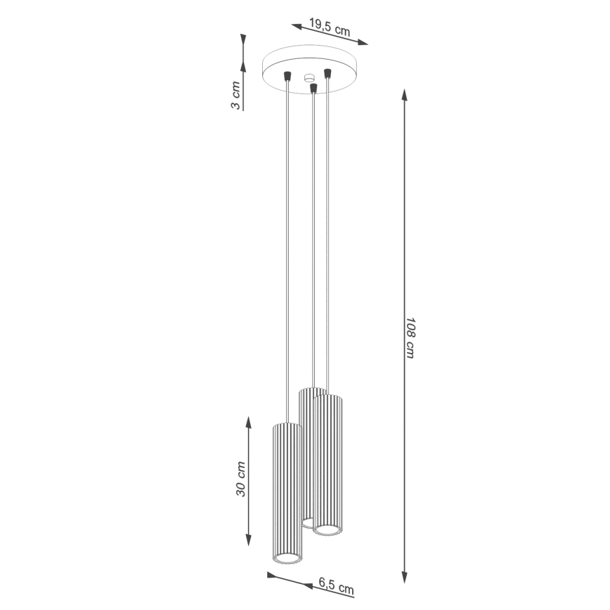 Lámpara colgante KARBON 3xGU10/10W/230V rojo
