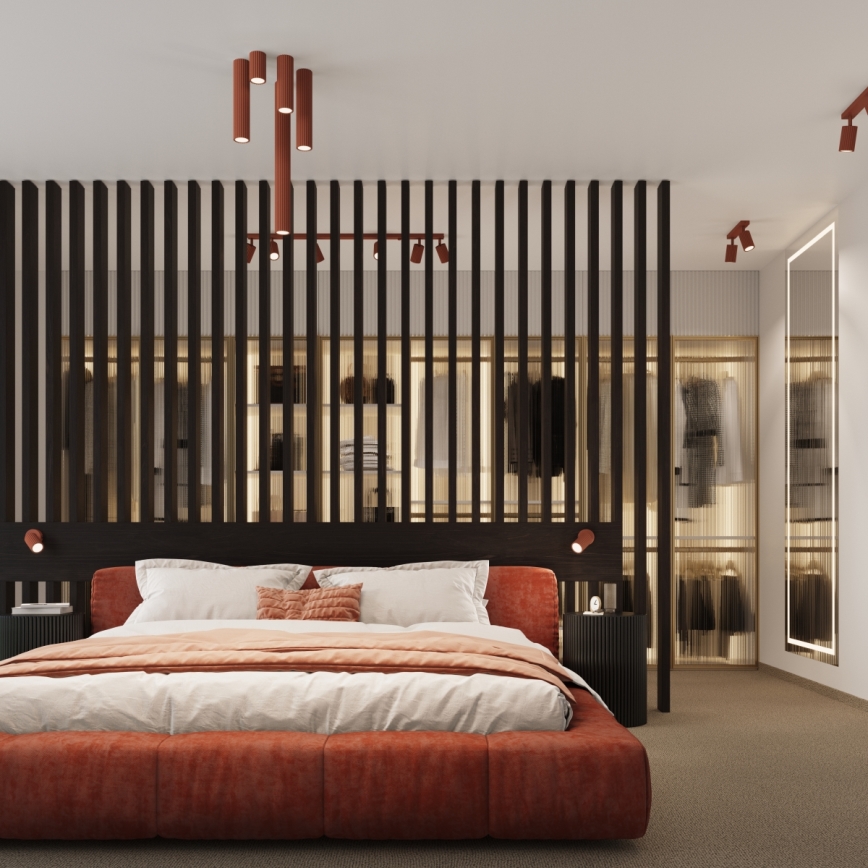 Foco de pared KARBON 1xGU10/10W/230V rojo