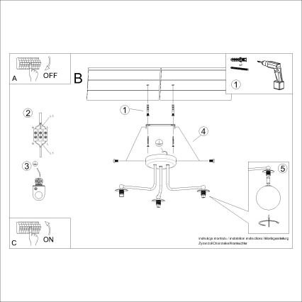 Lámpara colgante ASTRAL 3xG9/8W/230V blanco