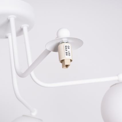 Lámpara colgante ASTRAL 5xG9/8W/230V blanco