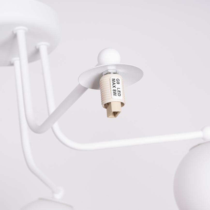Lámpara colgante ASTRAL 5xG9/8W/230V blanco