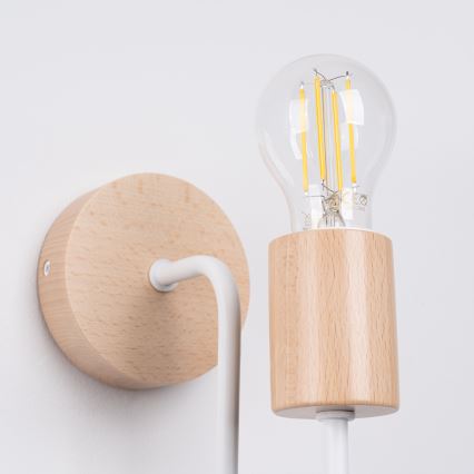 Aplique TIMBO 1xE27/15W/230V blanco/beige/haya