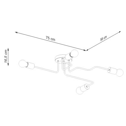 Lámpara de techo TIMBO 4xE27/15W/230V blanco/beige/haya