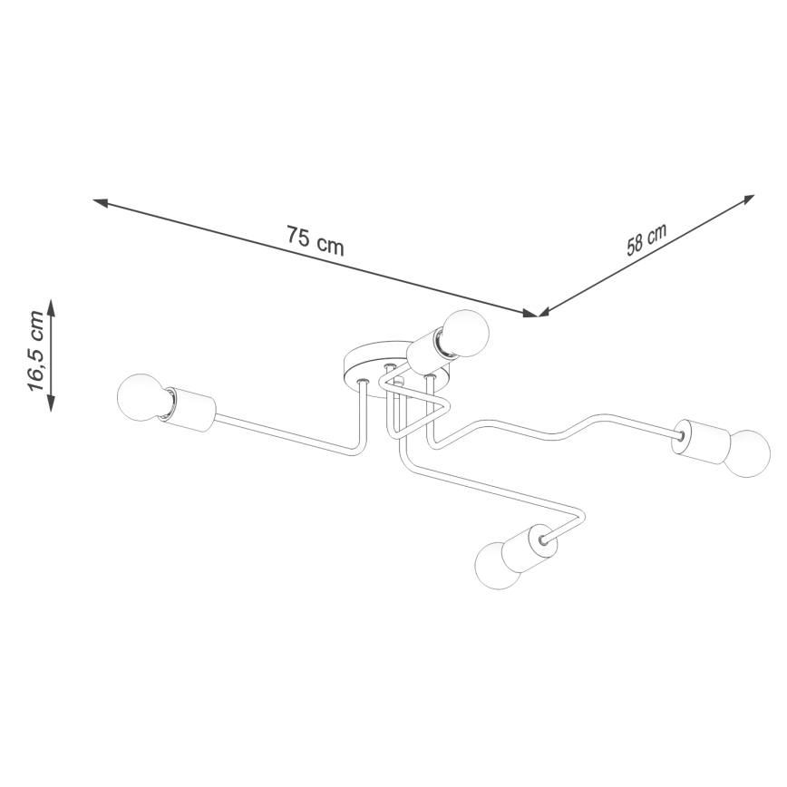 Lámpara de techo TIMBO 4xE27/15W/230V blanco/beige/haya