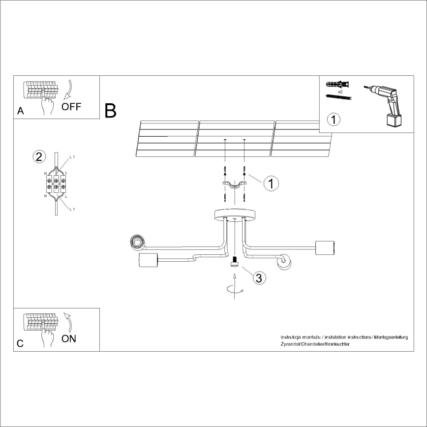 Lámpara de techo TIMBO 4xE27/15W/230V blanco/beige/haya