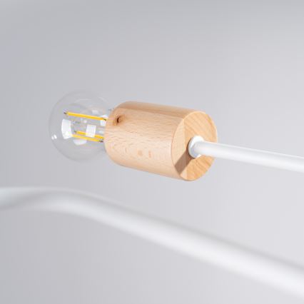 Lámpara de techo TIMBO 6xE27/15W/230V blanco/beige/haya