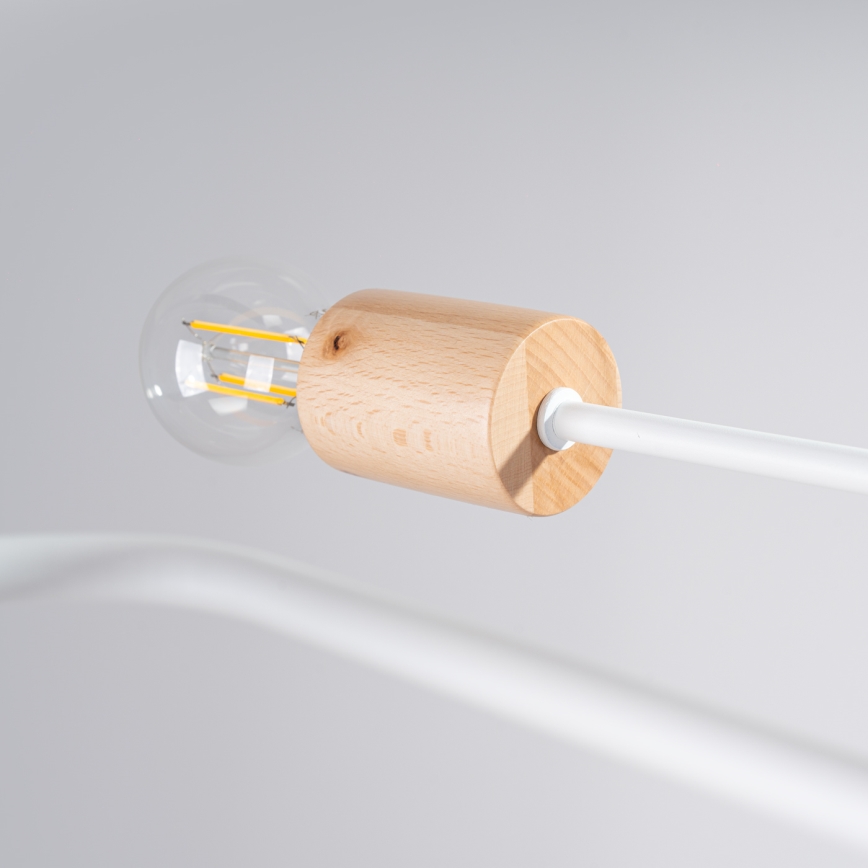 Lámpara de techo TIMBO 6xE27/15W/230V blanco/beige/haya