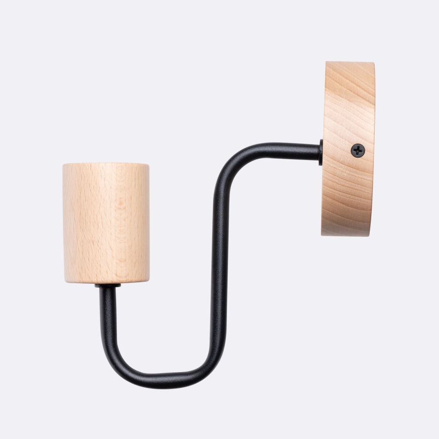 Aplique TIMBO 1xE27/15W/230V negro/beige/haya