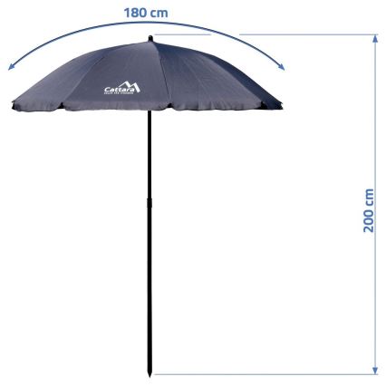 Sombrilla abatible plegable d. 1,8 m gris