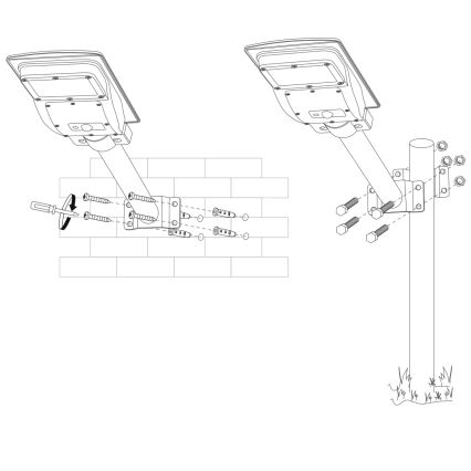 Soporte para farola con juego de montaje STREET negro