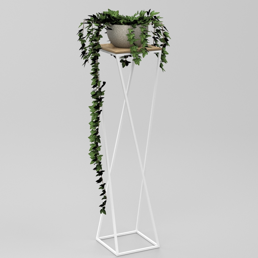 Soporte para flores 100x24 cm blanco