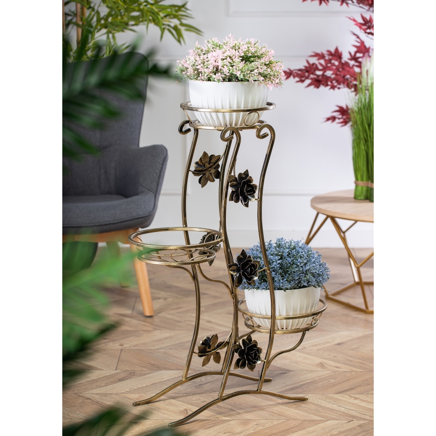 Soporte para flores 100x70 cm dorado