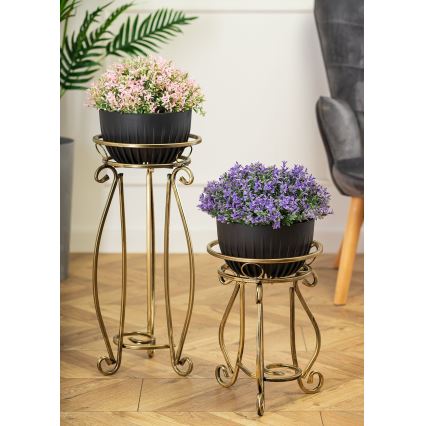 Soporte para flores 62x28 cm dorado