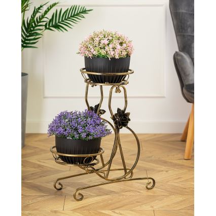 Soporte para flores 64x54 cm dorado