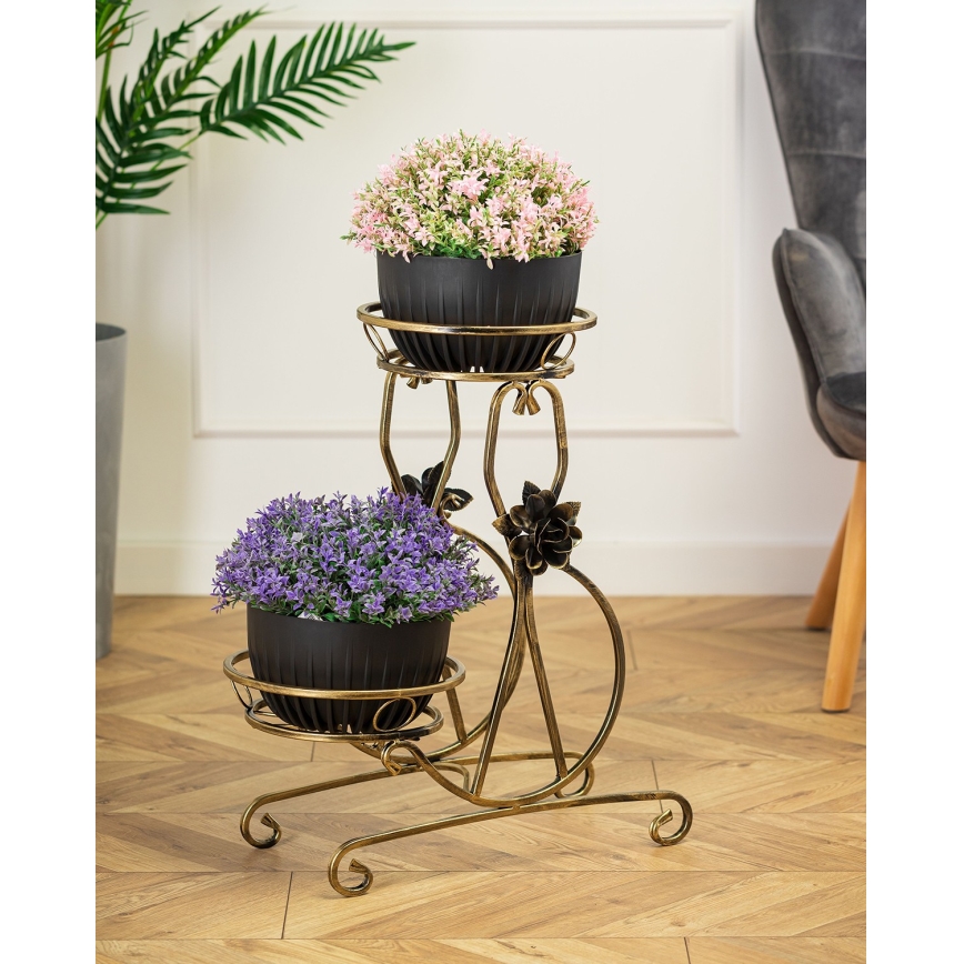 Soporte para flores 64x54 cm dorado