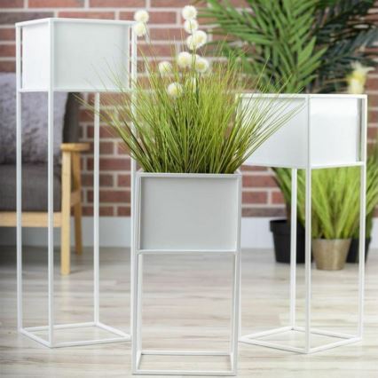 Soporte para flores 70x24 cm blanco