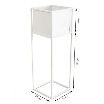 Soporte para flores 70x24 cm blanco