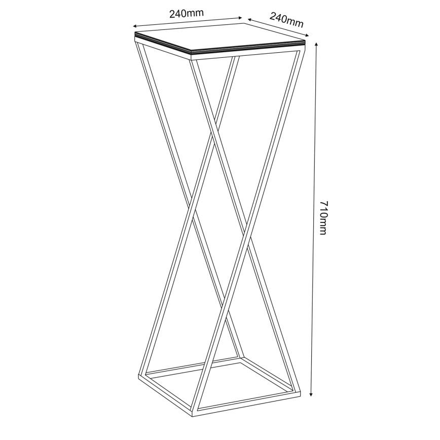 Soporte para flores 70x24 cm negro