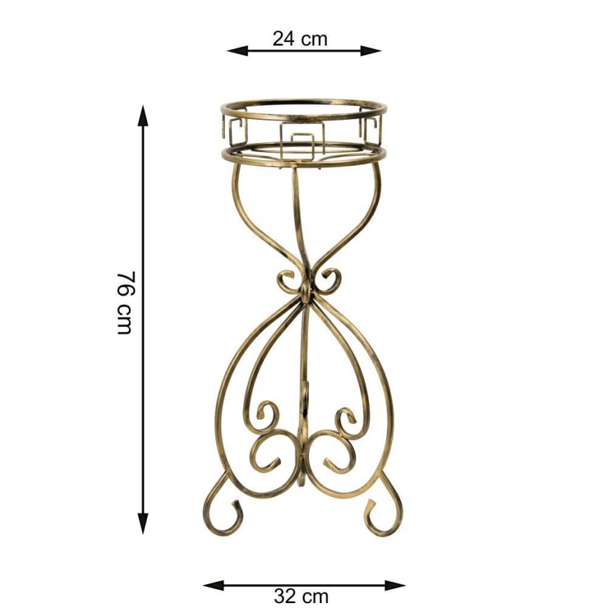 Soporte para flores 76x32 cm dorado